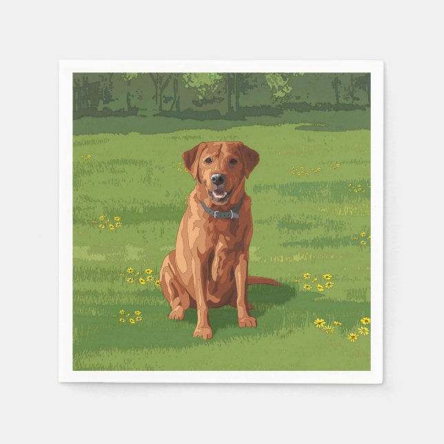 Serviette En Papier Fox Red Yellow Labrador Retriever Chien (Devant)