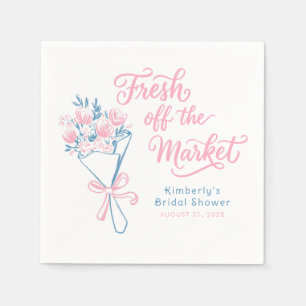 Serviette En Papier Fraîchement Sorti du Marché Dusty Rose Bleu Mariag
