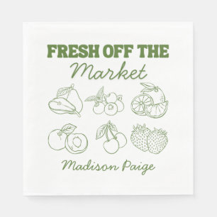 Serviette En Papier Fraîchement sortie du marché Mariage Champêtre Ver