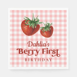 Serviette En Papier Fraise 1er anniversaire Berry Premier anniversaire