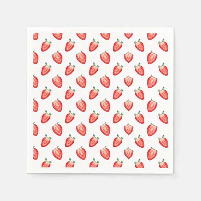 Serviette En Papier Fraise Berry Invitation d'un premier anniversaire (Devant)