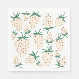 Serviette En Papier Fraise blanche Pineberry PERSONNALISÉE Enterrement