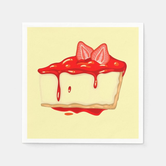 Serviette En Papier Fraise cheecake après-midi fête du thé (Devant)