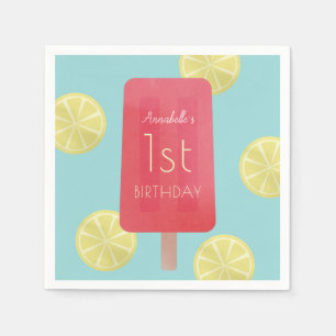 Serviette En Papier Fraise Lemonade Popsicle Fille Papier d'anniversai
