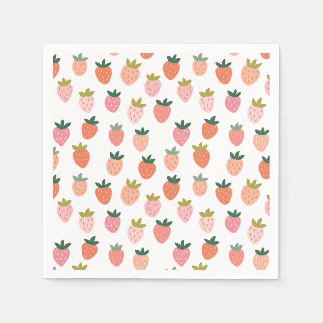 Serviette En Papier Fraise mignonne (Devant)
