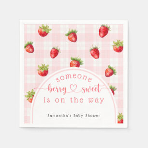 Serviette En Papier Fraise sucrée couche rustique bébé fille douche