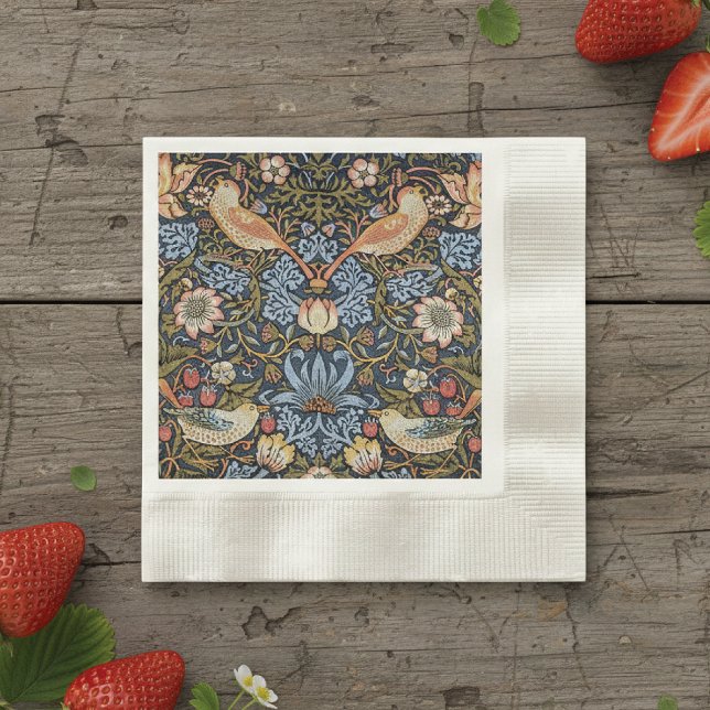 Serviette En Papier Fraise Thief Oiseaux William Morris (Créateur téléchargé)