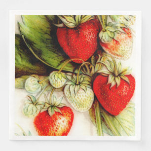 Serviette En Papier fraise vintage