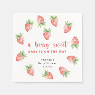 Serviette En Papier Fraises d'aquarelle