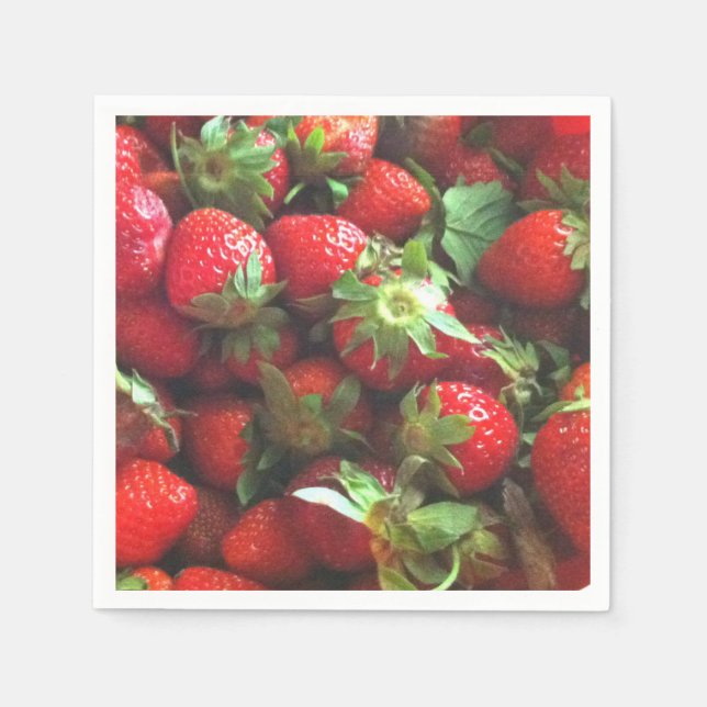 Serviette En Papier Fraises fraîches cuites (Devant)