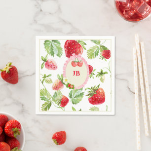 Serviette En Papier Framboise personnalisée