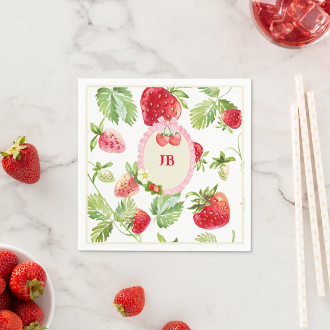 Serviette En Papier Framboise personnalisée (En situation)