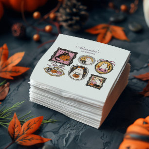 Serviette En Papier Framed Ghost & Cat Halloween 1er Anniversaire