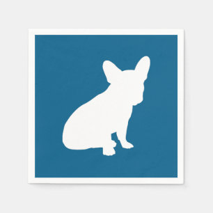 Serviette En Papier Français Baby shower Bulldog Français Frenchie Blu