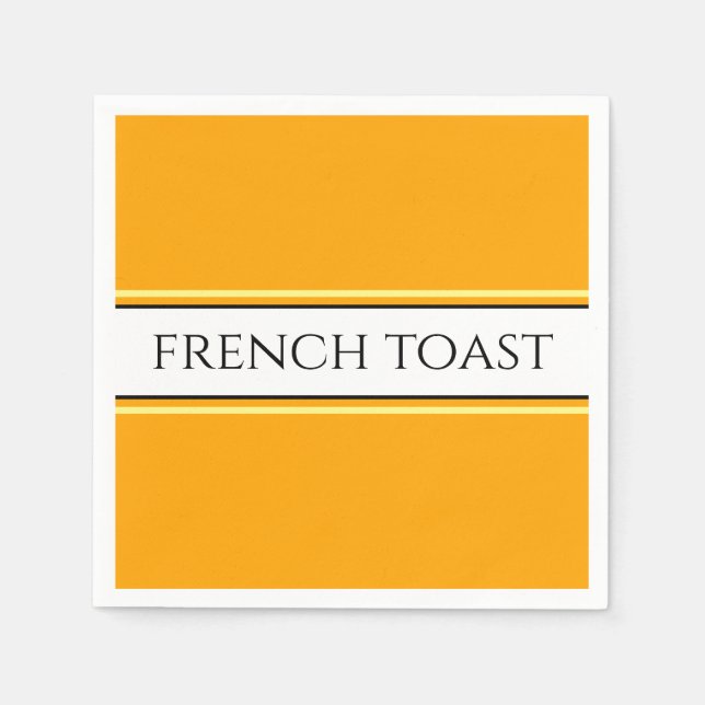 Serviette En Papier FRANÇAIS TOAST Bright Golden Yellow White Stripes (Devant)