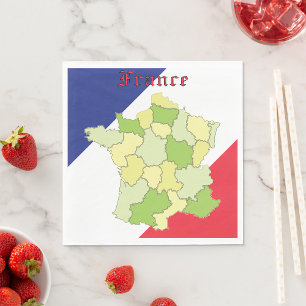 Serviette En Papier France Couleurs Et Carte Nationales