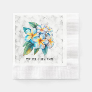 Serviette En Papier Frangipani Floral Hawaii Mariage personnalisé