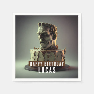 Serviette En Papier Frankenstein Head Anniversaire Gâteau au chocolat
