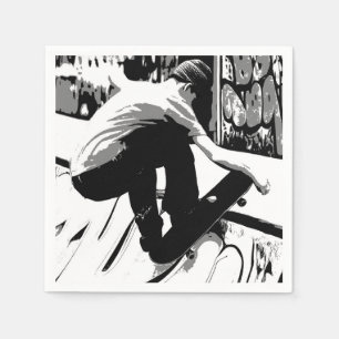 Serviette En Papier Frapper la rampe - Skateboardeur