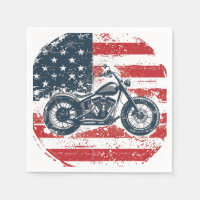 Freedom Ride : Moto rétro et drapeau américain