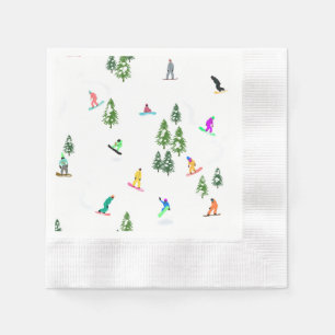 Serviette En Papier Freeride Snowboarder Illustration de snowboard