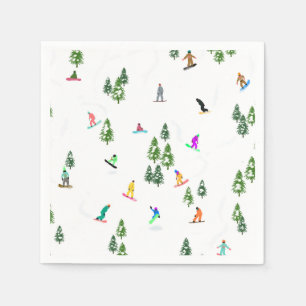 Serviette En Papier Freeride Snowboarder Illustration de snowboard
