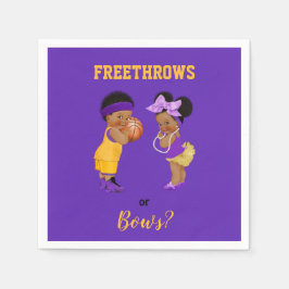 Serviette En Papier Freethrows ou Bows Purple Gold Basketball fille ga