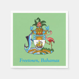 Serviette En Papier Freetown, Bahamas avec armoiries (Eleuthera)