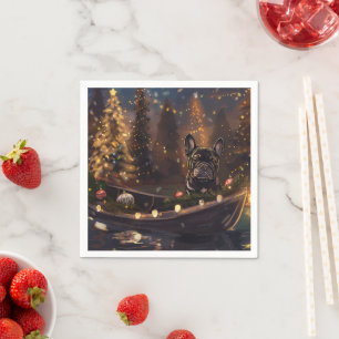 Serviette En Papier French Bulldog Christmas Festive Voyage