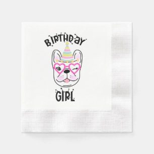 Serviette En Papier French Bulldog Frenchie Anniversaire Thème
