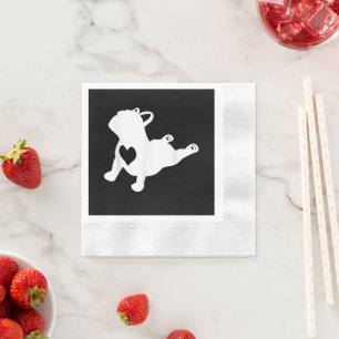 Serviette En Papier French Bulldog Yoga Pose Amour Coeur Cadeau