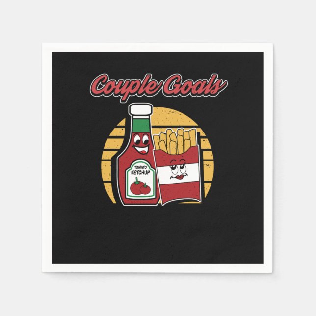 Serviette En Papier French Fries Funny Puns de pomme de terre Mariage  (Devant)