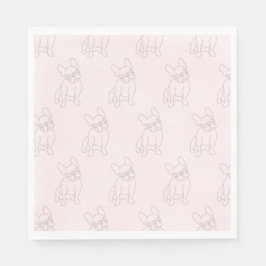 Serviette En Papier frenchys savent faire la fête, serviettes bulldog 