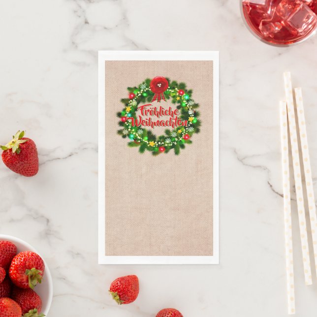 Serviette En Papier Fröhliche Weihnachten Noël (En situation)