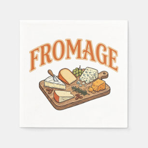 Serviette En Papier Fromage Ancien Graphique de Charcuterie de Fromage