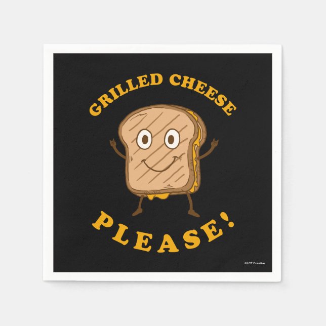 Serviette En Papier Fromage Grillé S'il vous plaît (Devant)