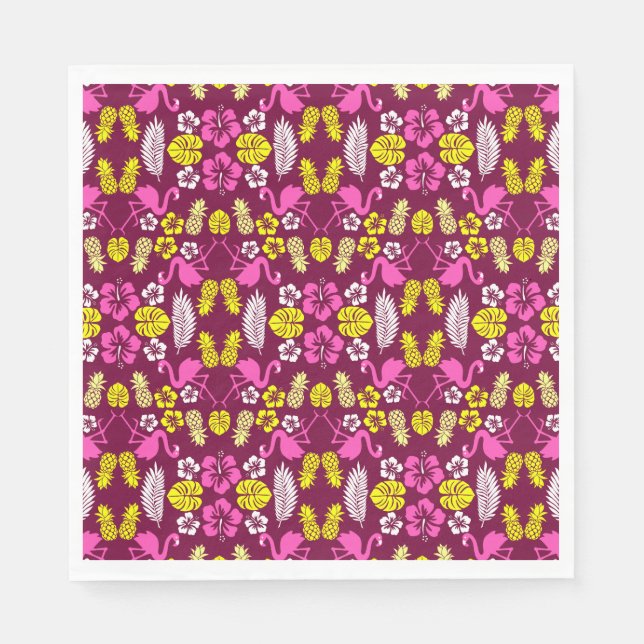 Serviette En Papier Fruit tropical floral (Devant)