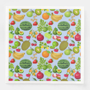 Serviette En Papier Fruits colorés Motif 01.b Lblue BG