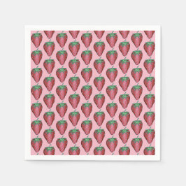 Serviette En Papier Fruits de fraises rouges juteuses roses Imprimer