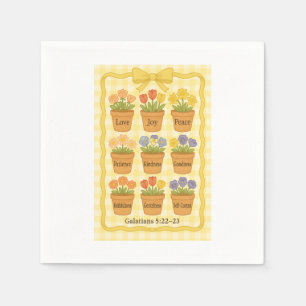 Serviette En Papier Fruits de l'Esprit pots de fleurs jaunes