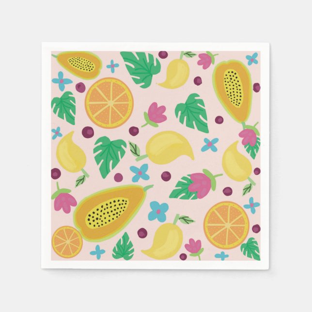 Serviette En Papier fruits et fleurs (Devant)