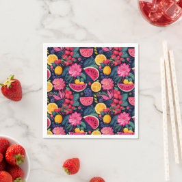 Serviette En Papier Fruits et fleurs tropicaux