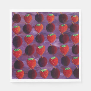 Serviette En Papier Fruits rouges de fraises et de prunes