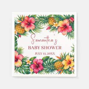 Serviette En Papier Fruits Tropicaux Ananas Baby Shower Hawaïen