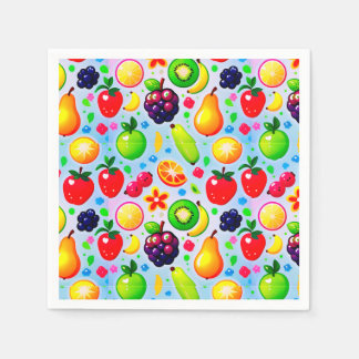 Serviette En Papier Fruits Tropicaux Vibrants