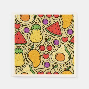 Serviette En Papier Fruits vintages élégants Mélangés pour le dîner en