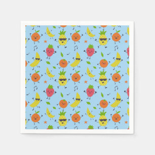 Serviette En Papier Fruitti Tutti Anniversaire Motif Fruits mignons