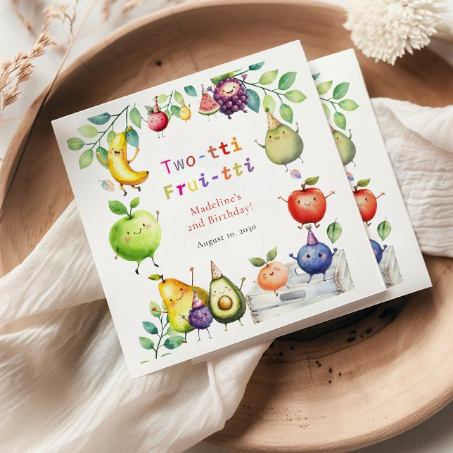 Serviette En Papier Frutti à deux tti Fruits mignons 2e fête d'anniver (Créateur téléchargé)