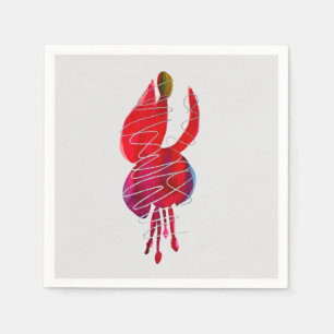 Serviette En Papier Fuchsia abstraite aquarelle florale