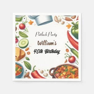 Serviette En Papier Fun Bbq Taco Chef Soup Potluck Party 40e anniversa